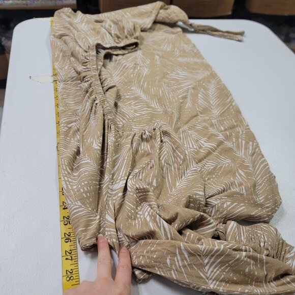 Michael Kors Womens Leaf Print Tie Sleeve Top Size 3X Tropical Beachy Travel - Picture 7 of 10